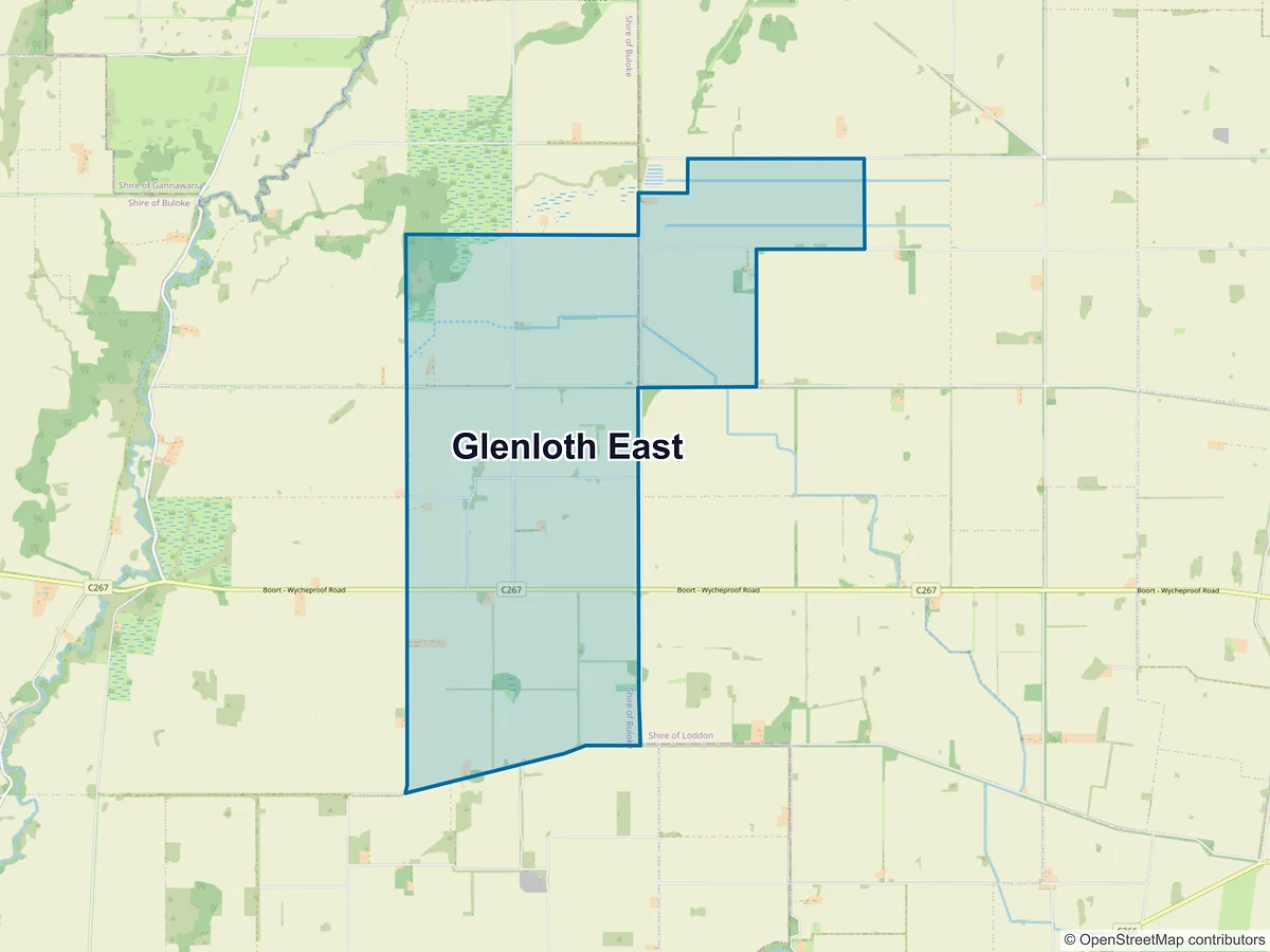 Map of Glenloth East, VIC, Australia