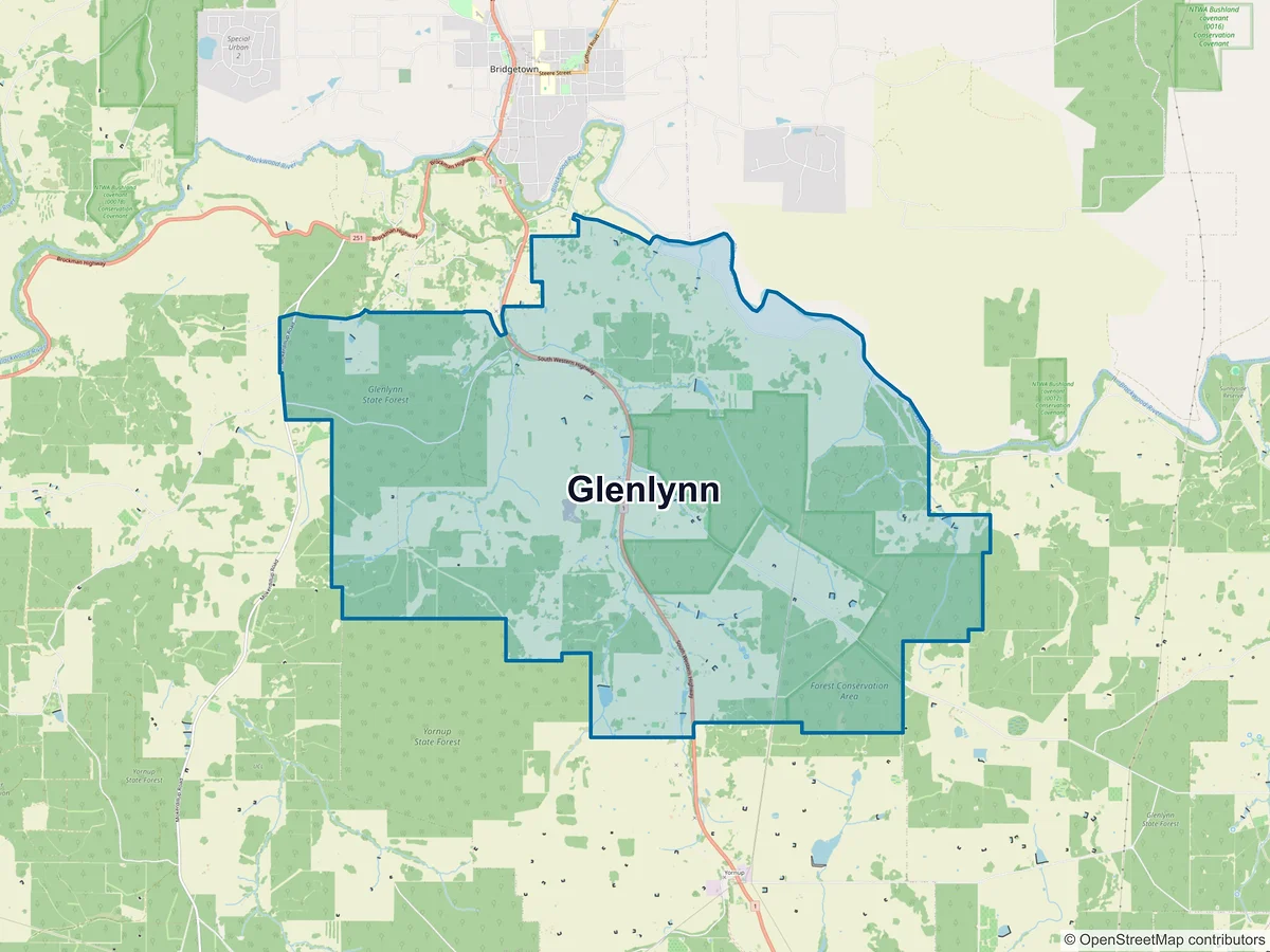 Map of Glenlynn, WA, Australia