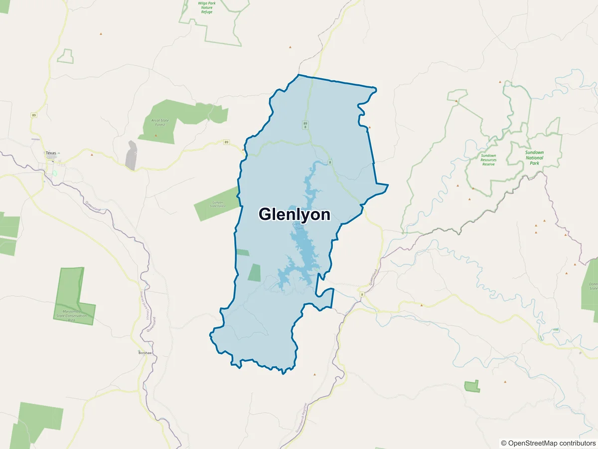 Map of Glenlyon, QLD, Australia