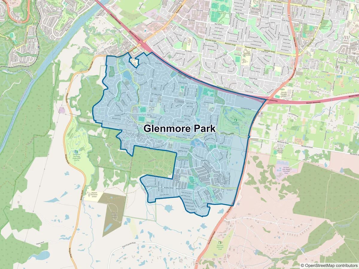 Map of Glenmore Park, NSW, Australia