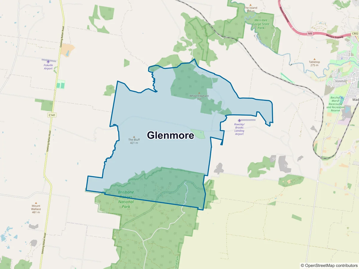 Map of Glenmore, VIC, Australia