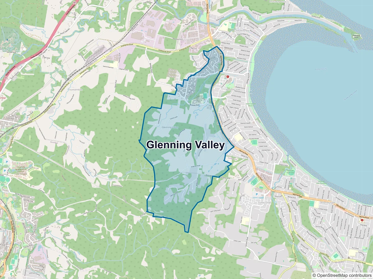 Map of Glenning Valley, NSW, Australia