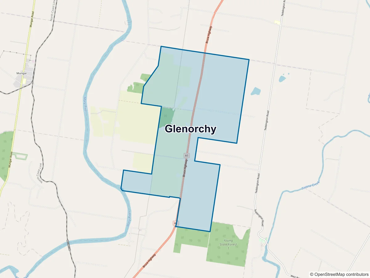 Map of Glenorchy, QLD, Australia
