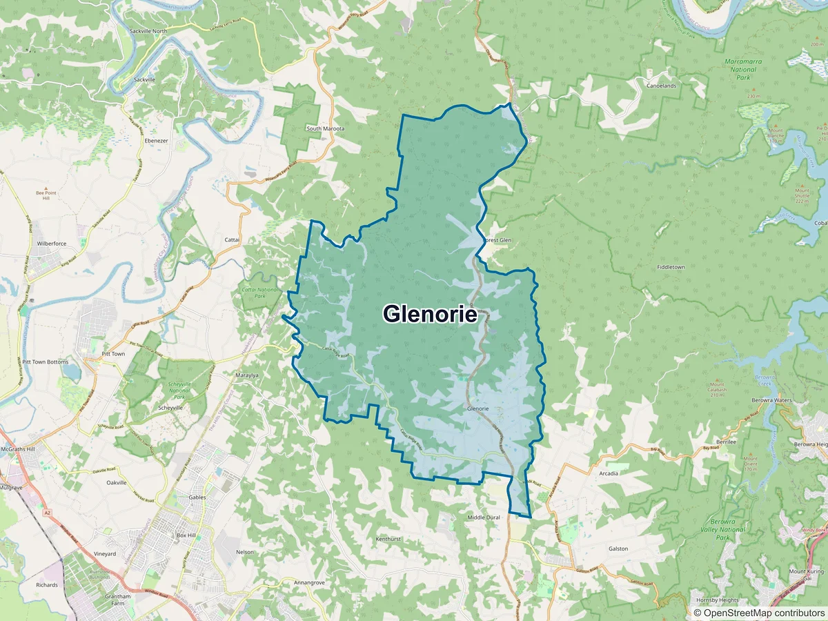 Map of Glenorie, NSW, Australia