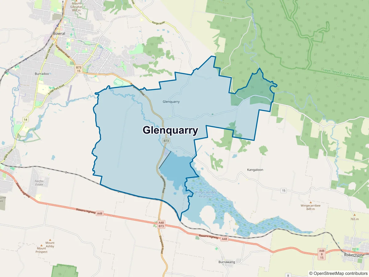 Map of Glenquarry, NSW, Australia