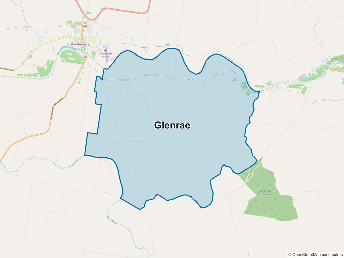 Map of Glenrae, QLD, Australia
