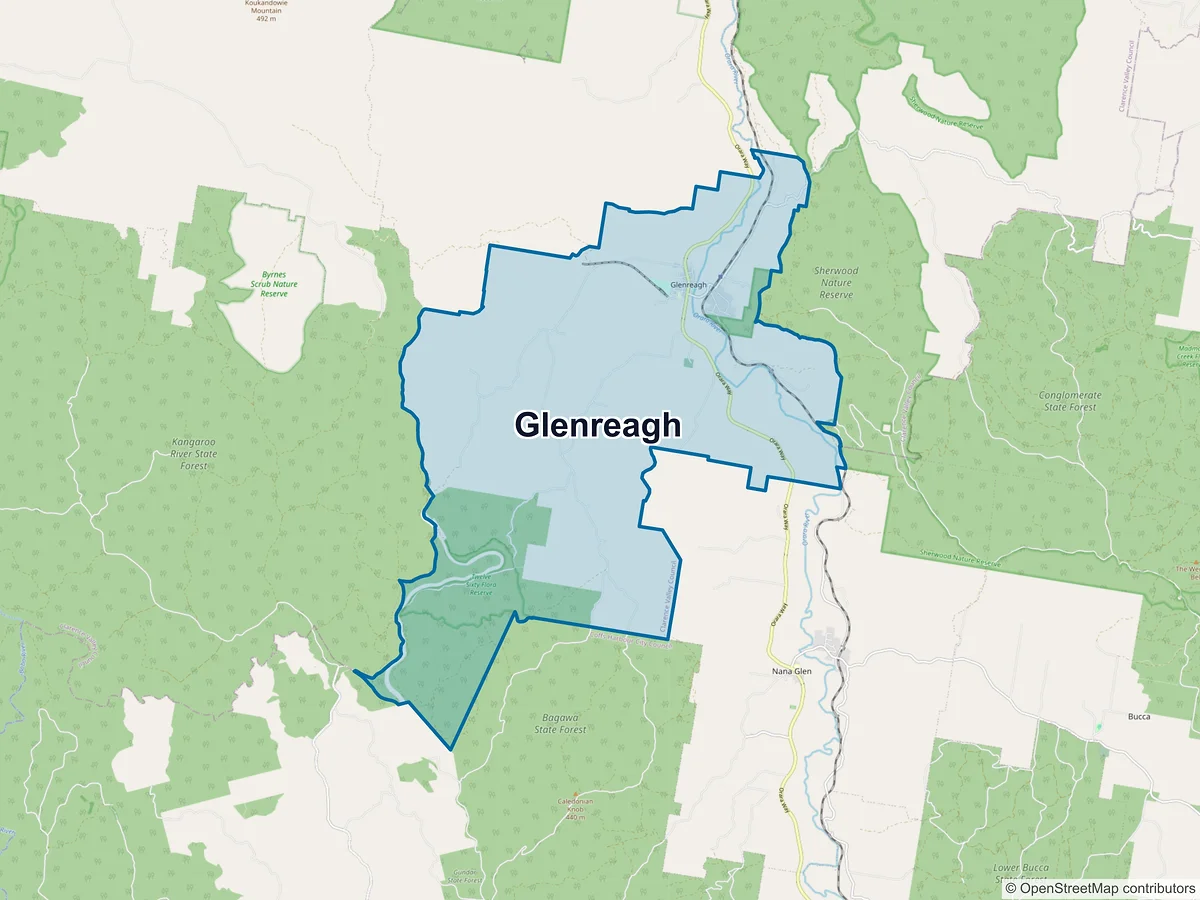Map of Glenreagh, NSW, Australia