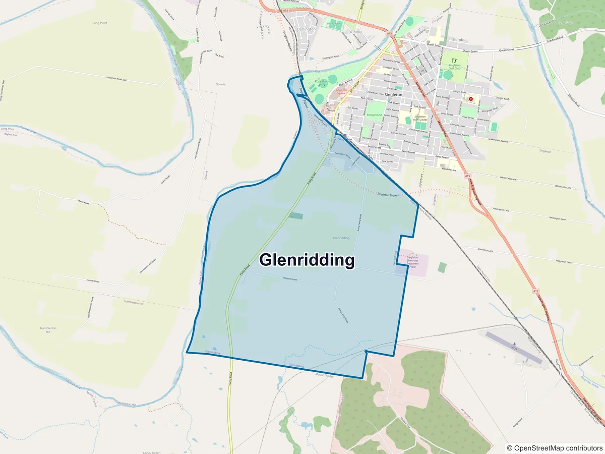 Map of Glenridding, NSW, Australia