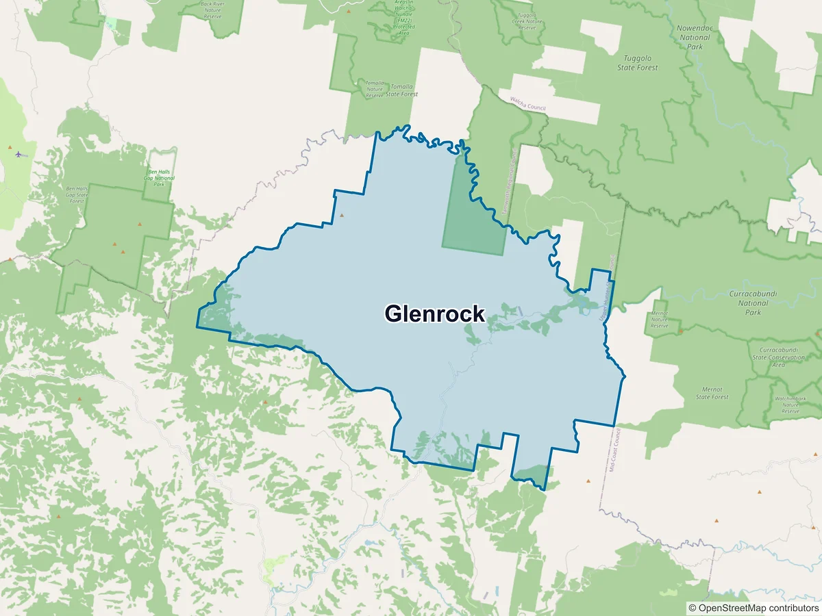Map of Glenrock, NSW, Australia