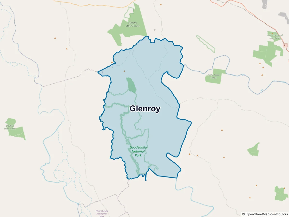 Map of Glenroy, QLD, Australia
