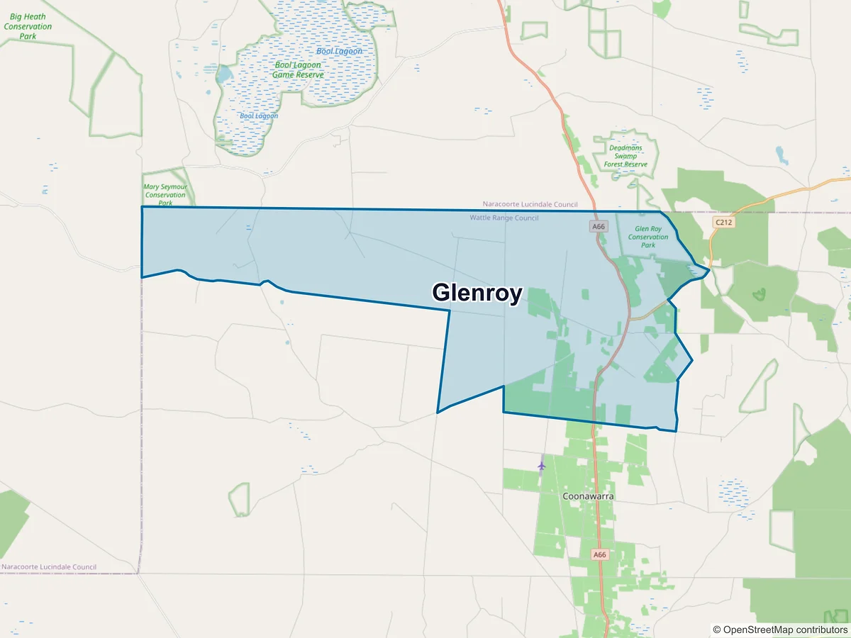 Map of Glenroy, SA, Australia