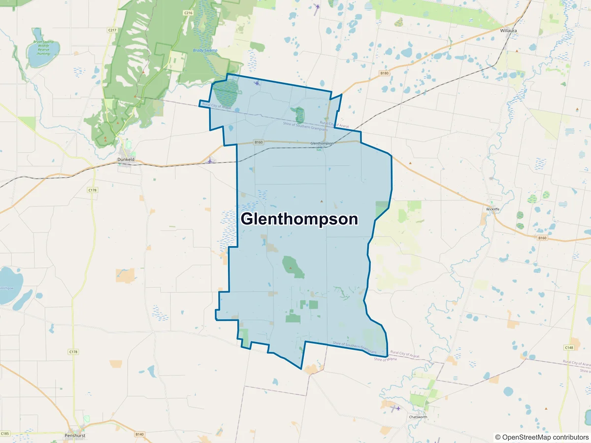 Map of Glenthompson, VIC, Australia