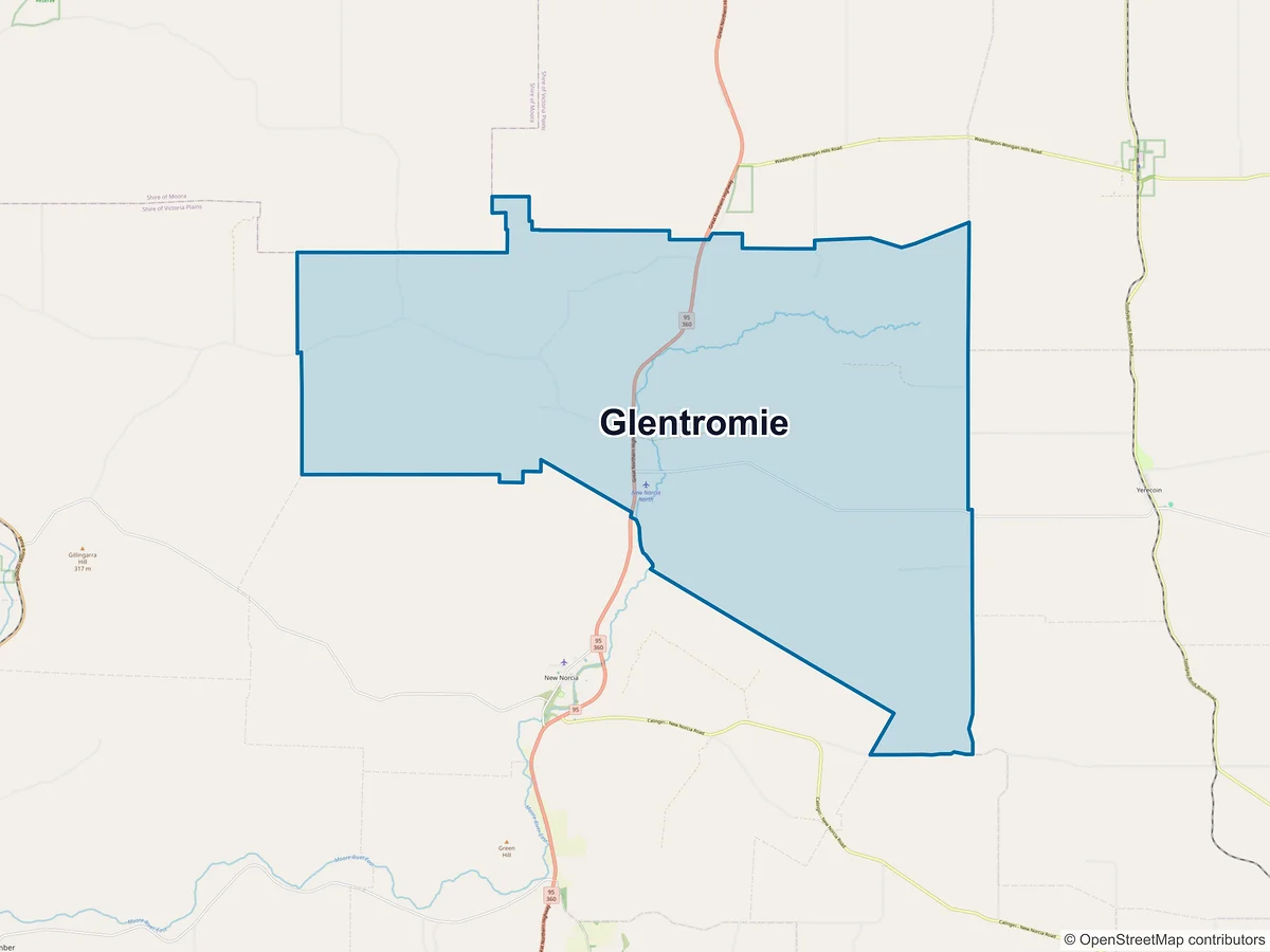 Map of Glentromie, WA, Australia
