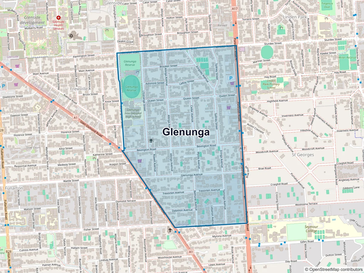 Map of Glenunga, SA, Australia