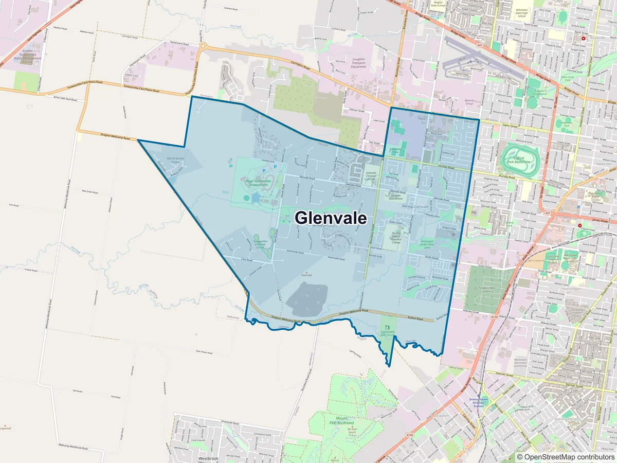 Map of Glenvale, QLD, Australia
