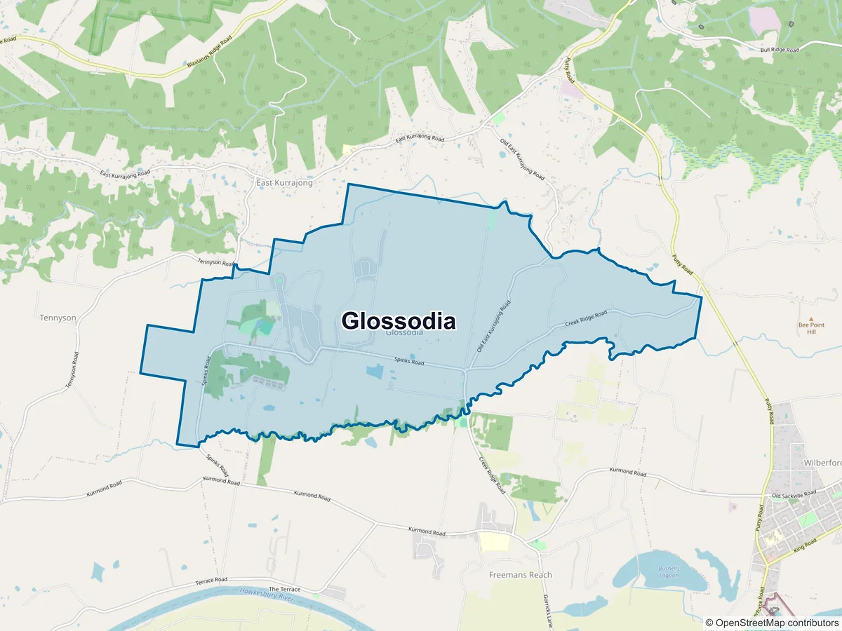 Map of Glossodia, NSW, Australia
