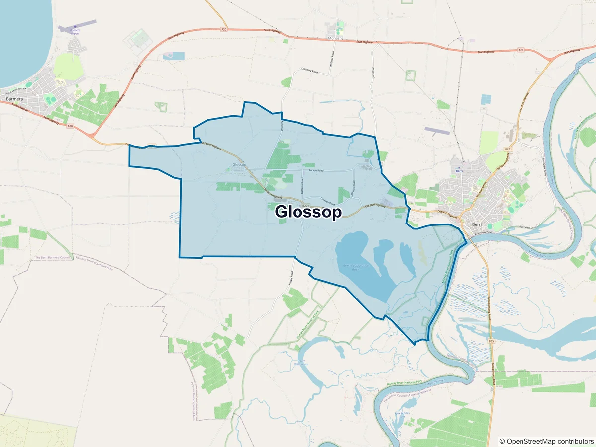 Map of Glossop, SA, Australia
