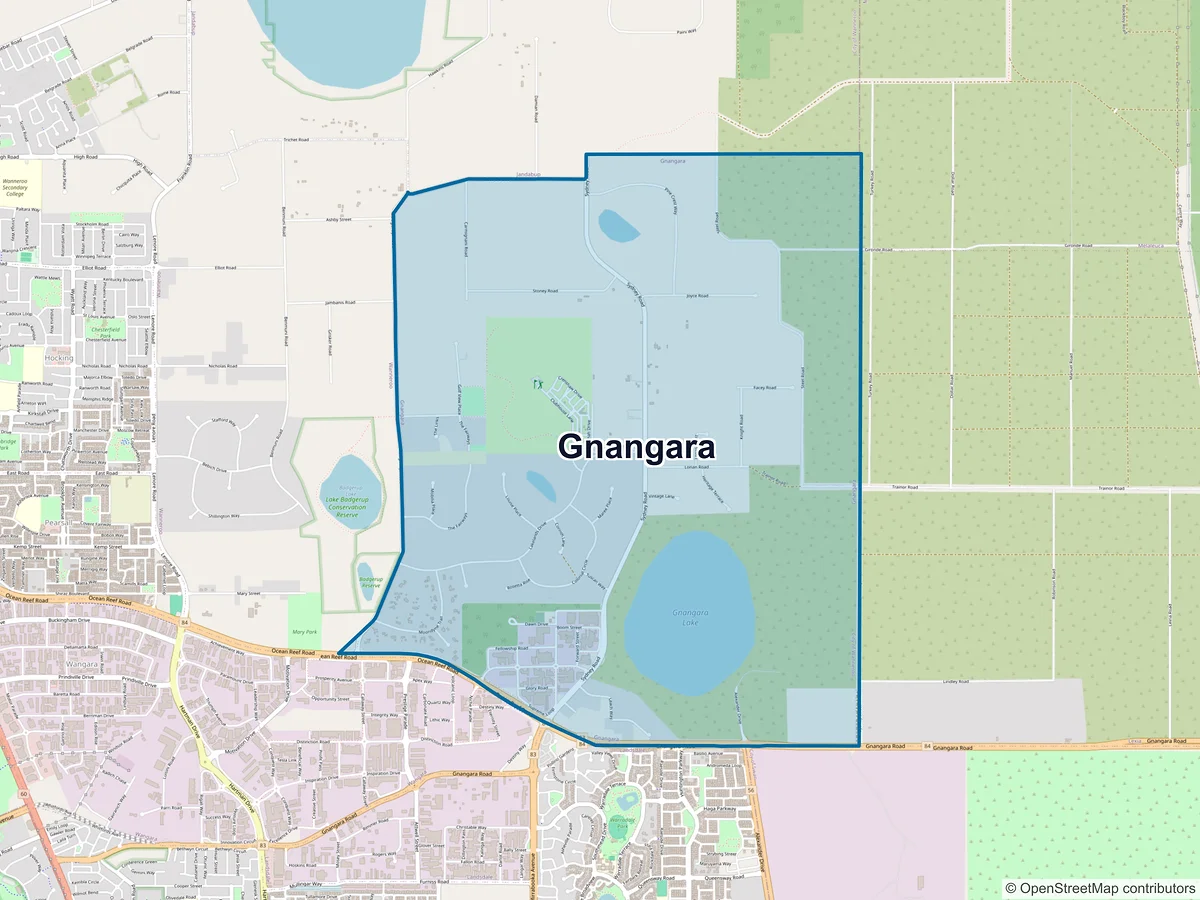 Map of Gnangara, WA, Australia