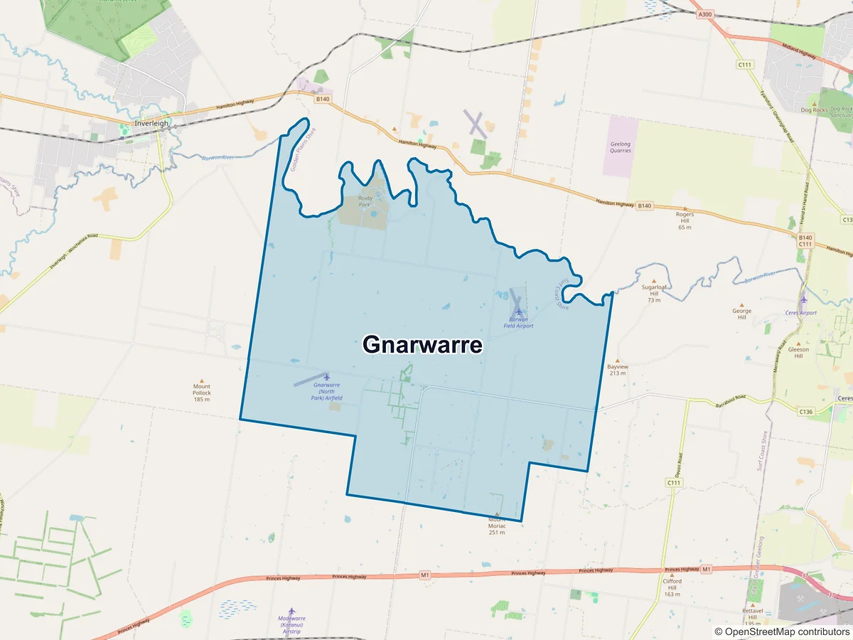 Map of Gnarwarre, VIC, Australia