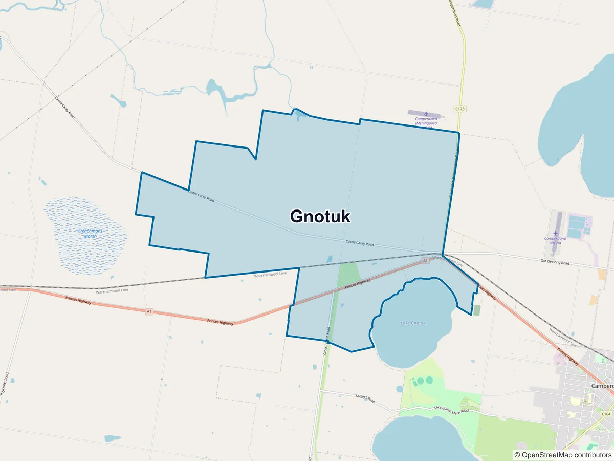Map of Gnotuk, VIC, Australia