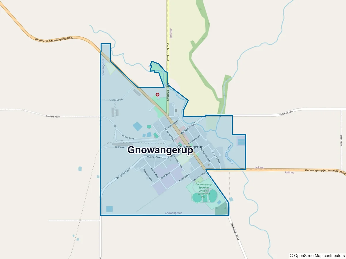 Map of Gnowangerup, WA, Australia