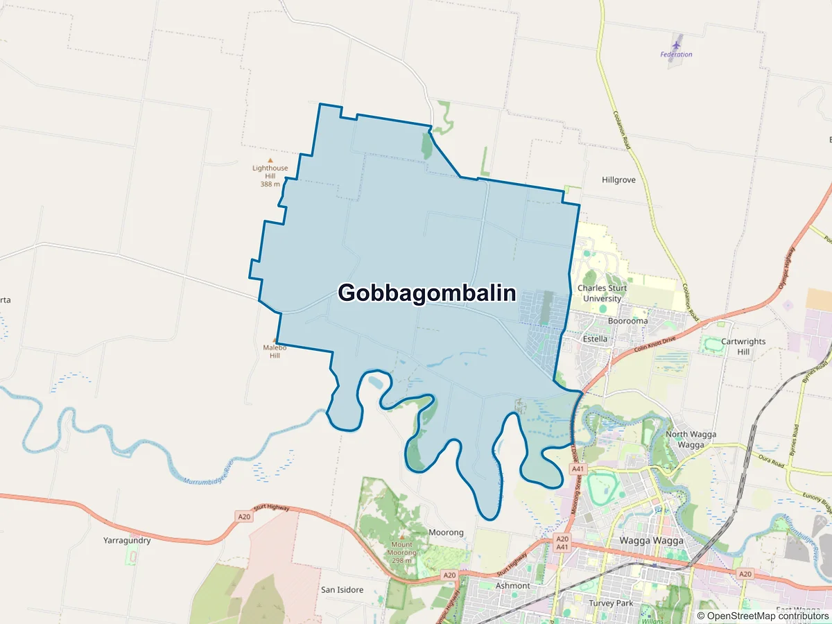 Map of Gobbagombalin, NSW, Australia