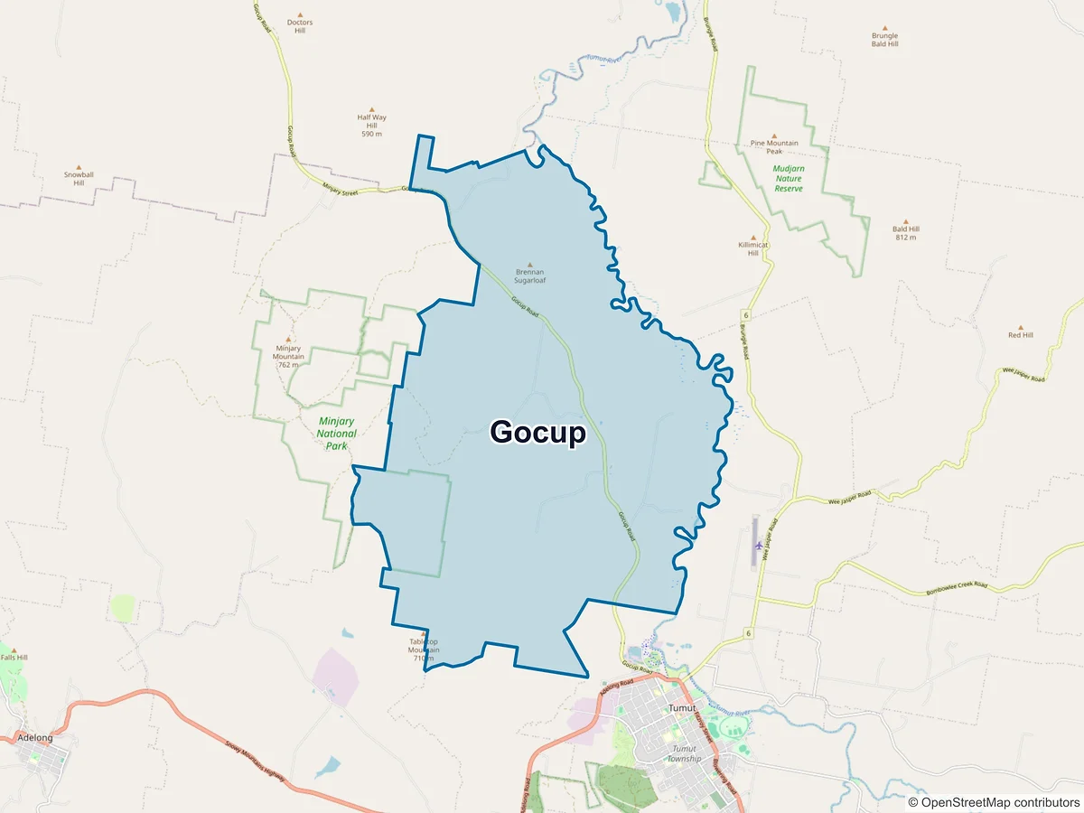 Map of Gocup, NSW, Australia