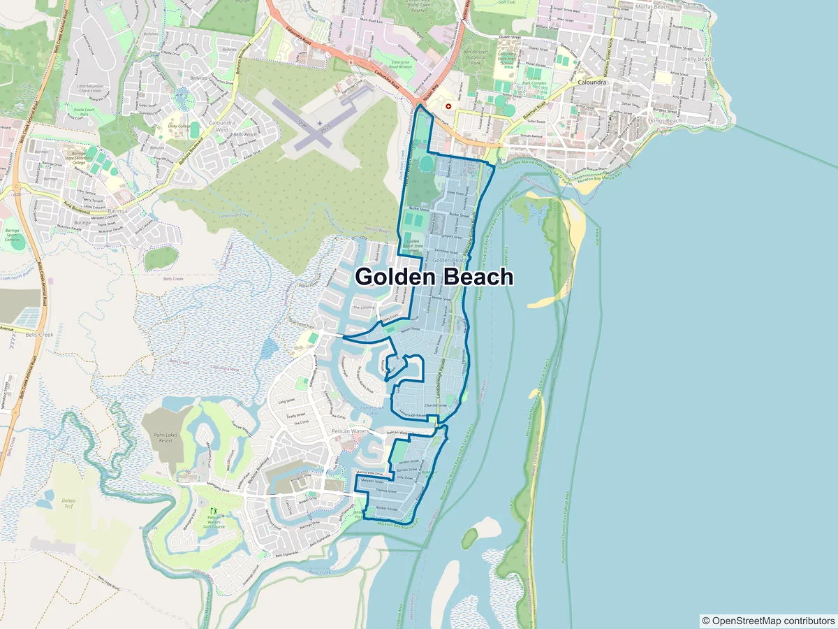 Map of Golden Beach, QLD, Australia