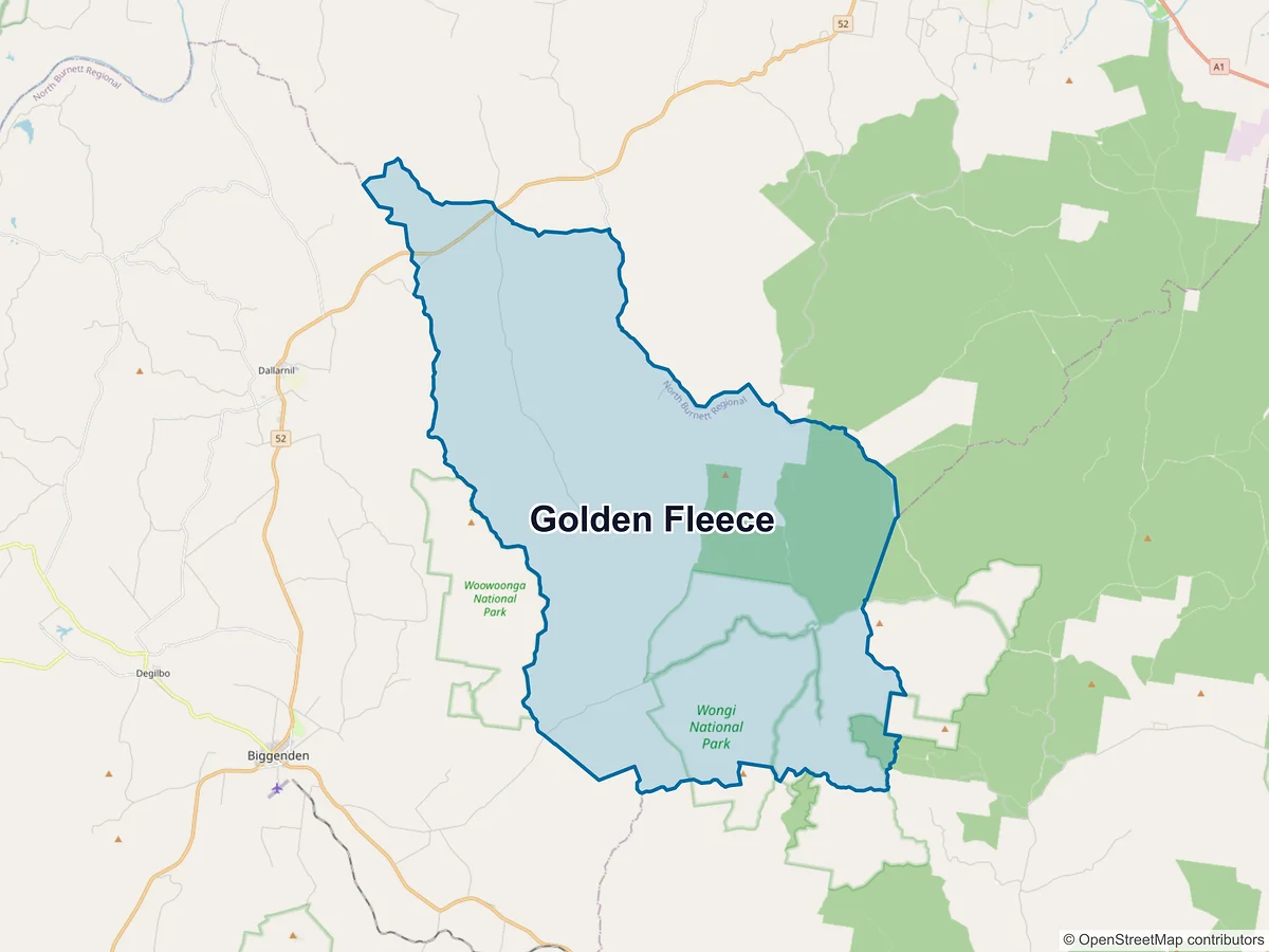 Map of Golden Fleece, QLD, Australia