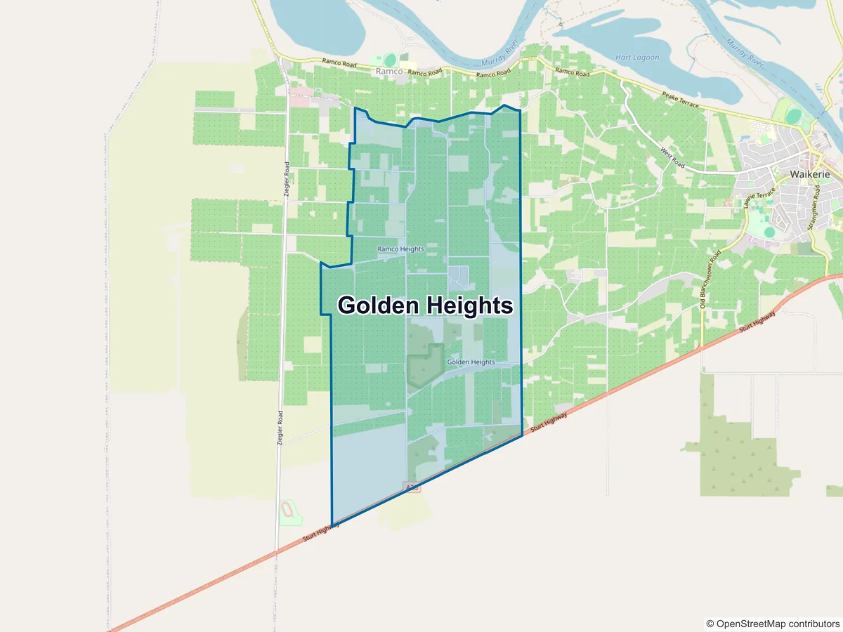Map of Golden Heights, SA, Australia