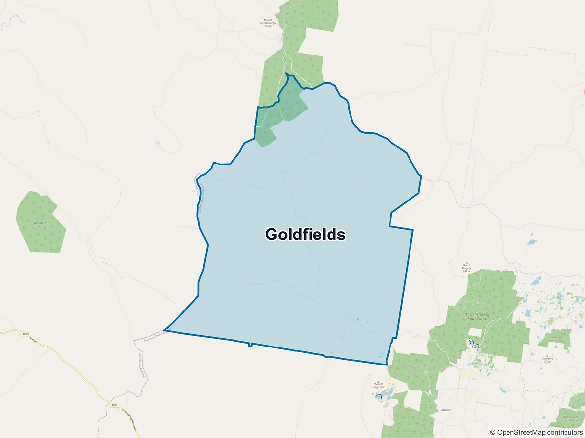 Map of Goldfields, QLD, Australia
