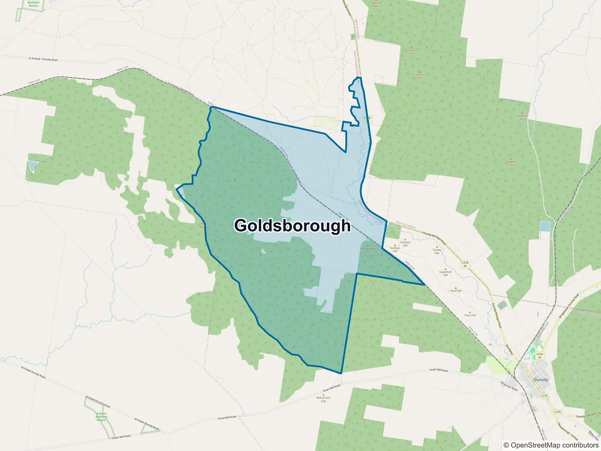 Map of Goldsborough, VIC, Australia