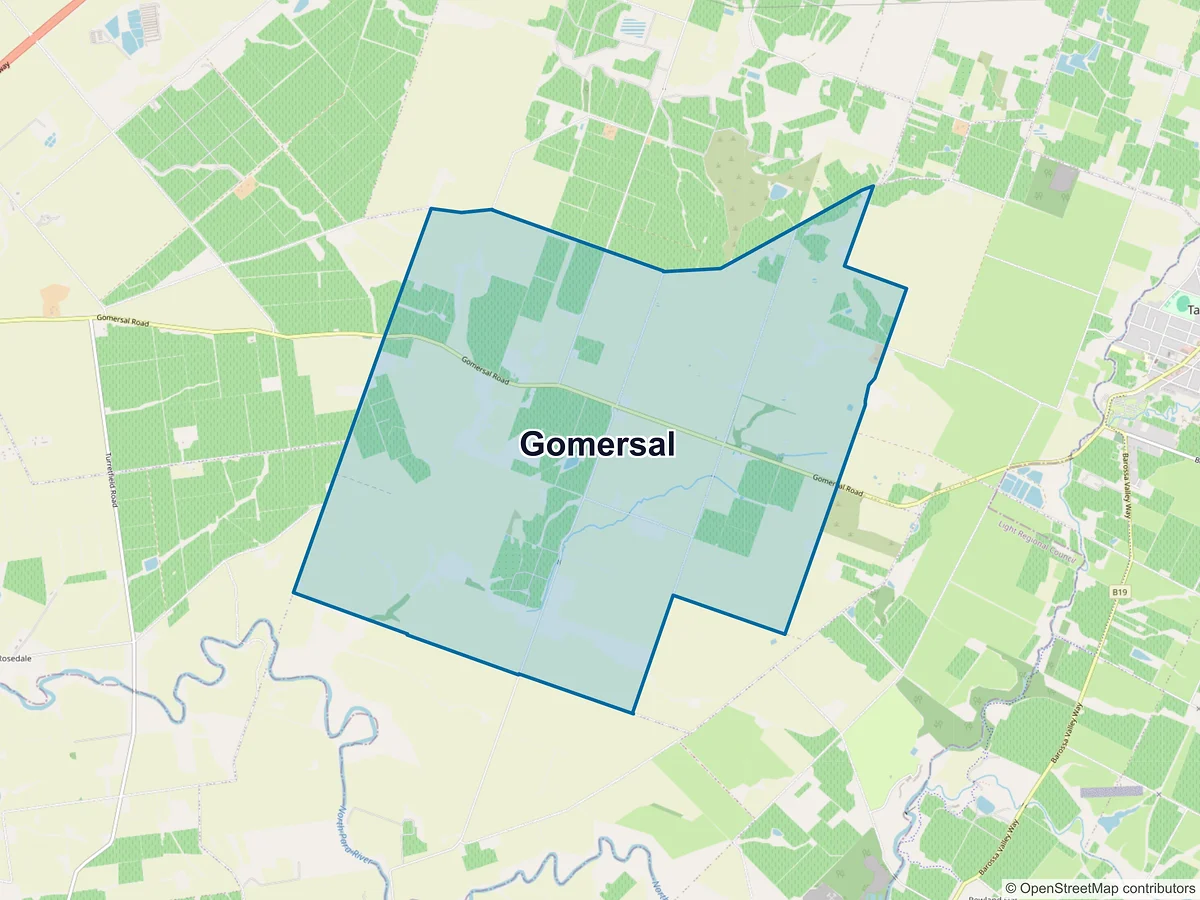Map of Gomersal, SA, Australia