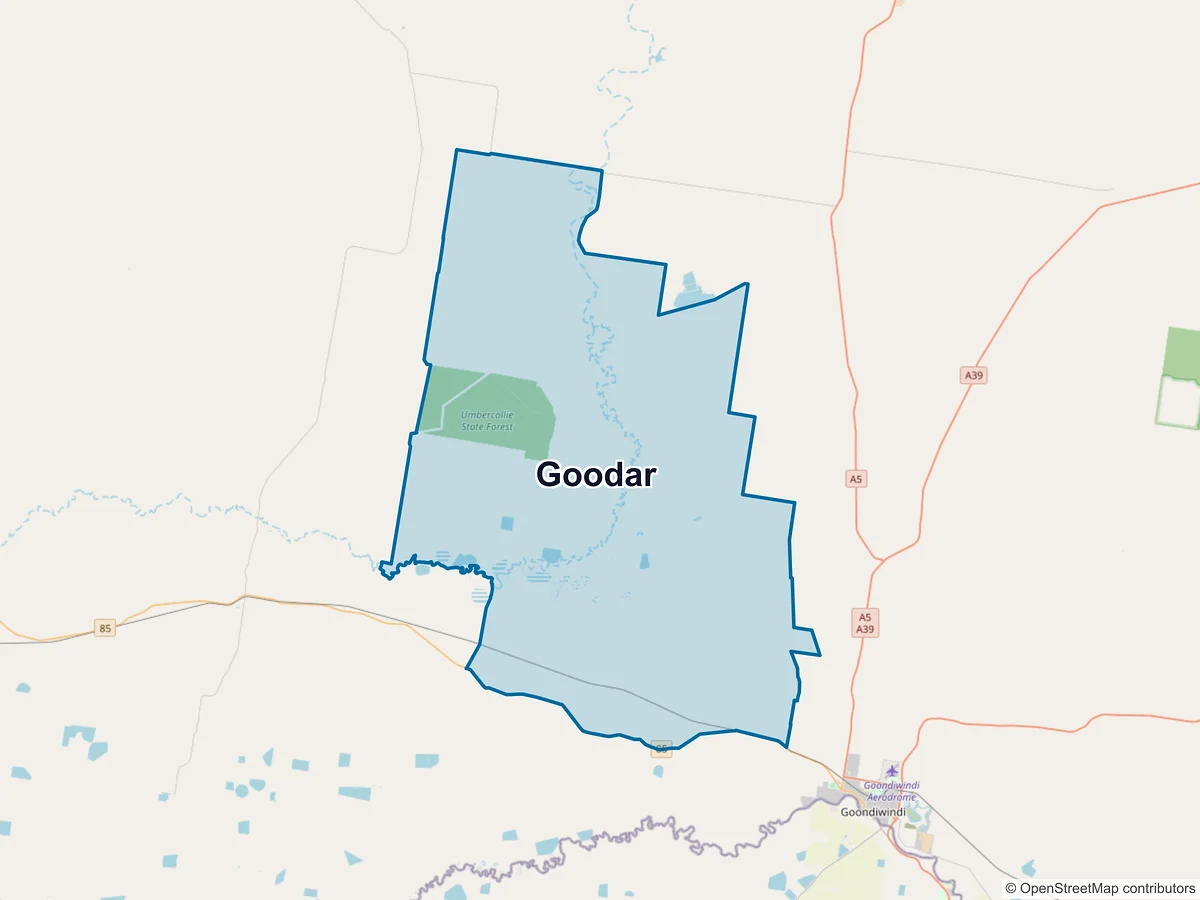 Map of Goodar, QLD, Australia