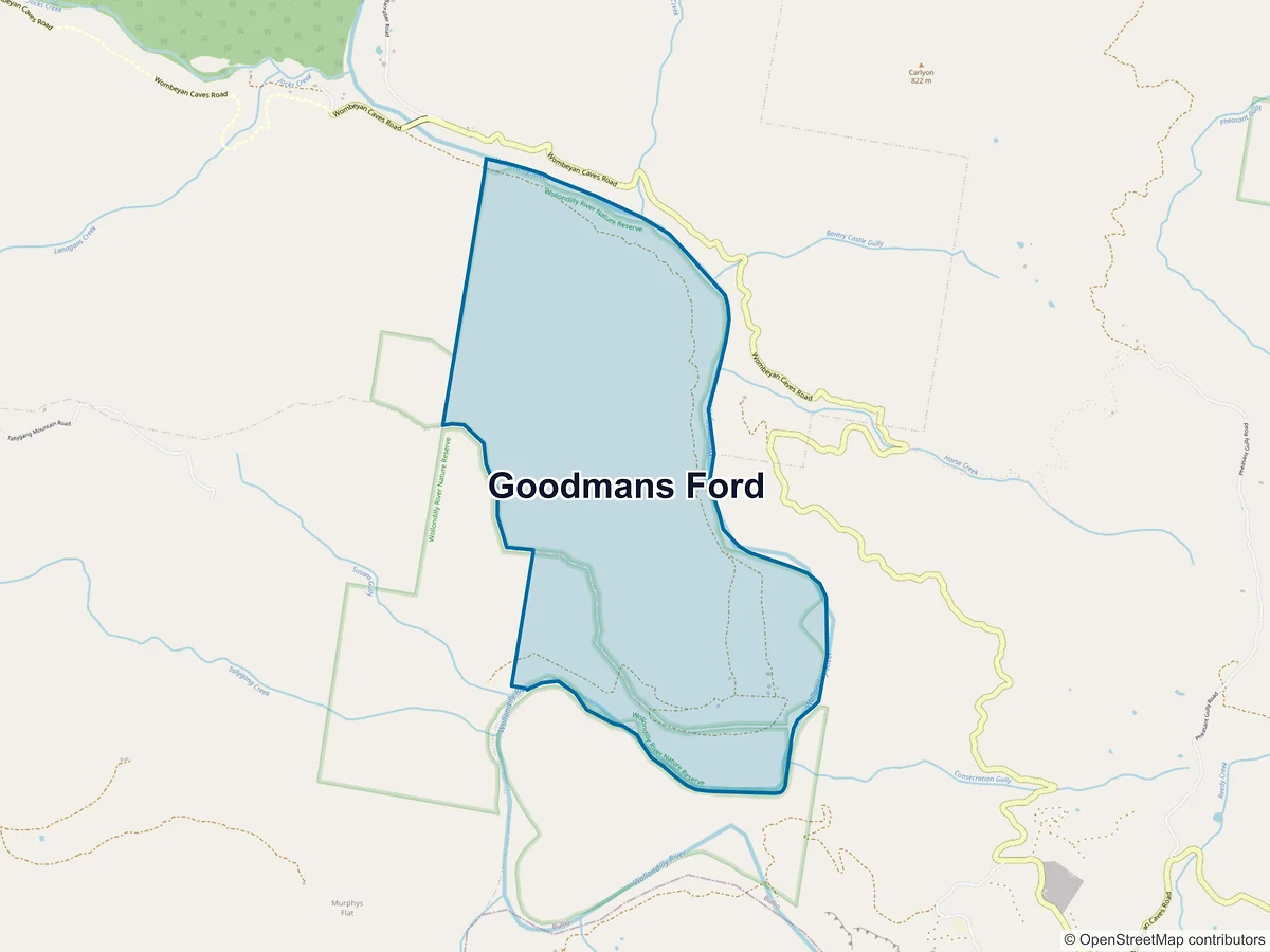 Map of Goodmans Ford, NSW, Australia