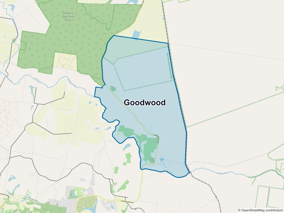 Map of Goodwood, QLD, Australia