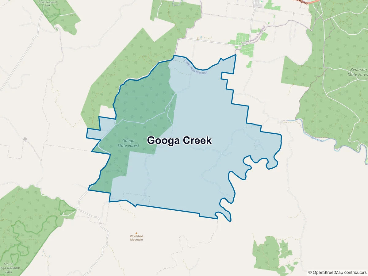 Map of Googa Creek, QLD, Australia