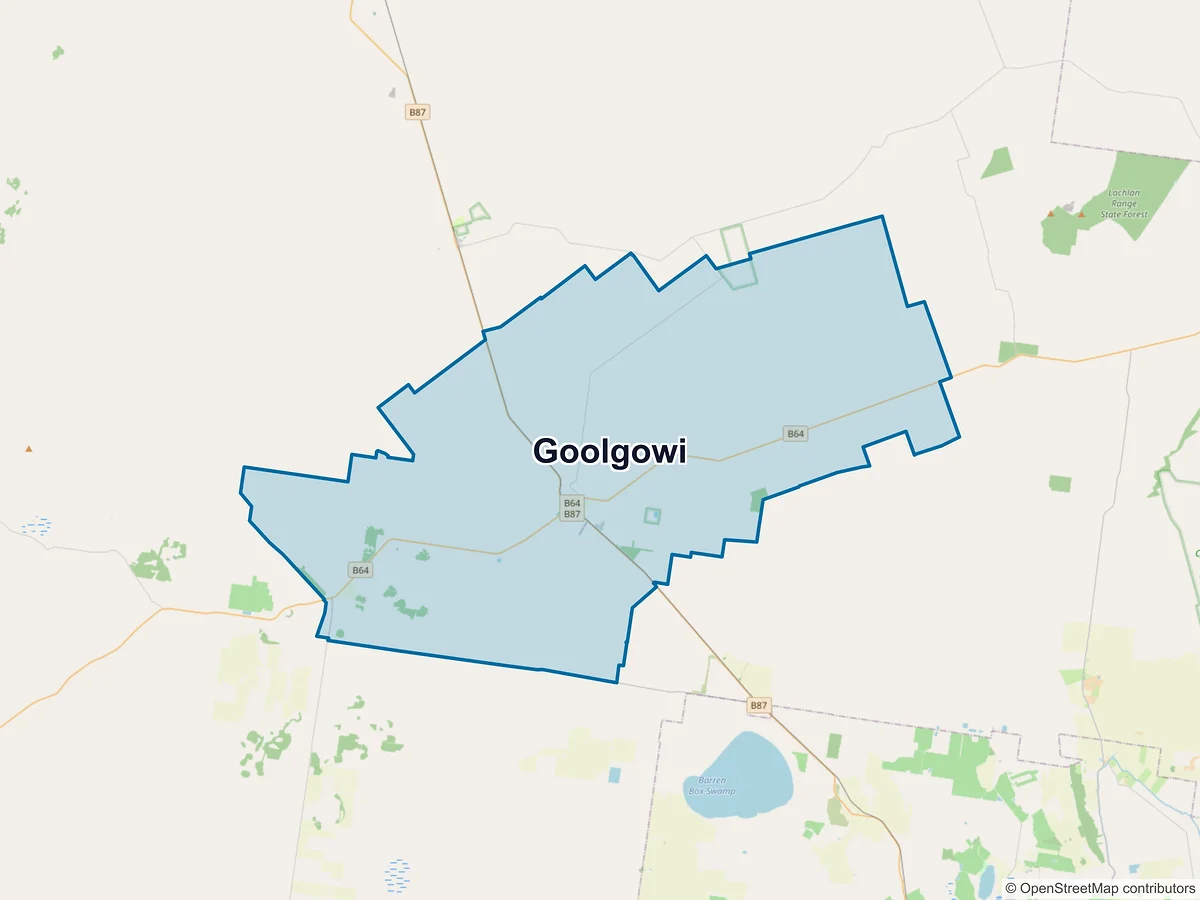 Map of Goolgowi, NSW, Australia