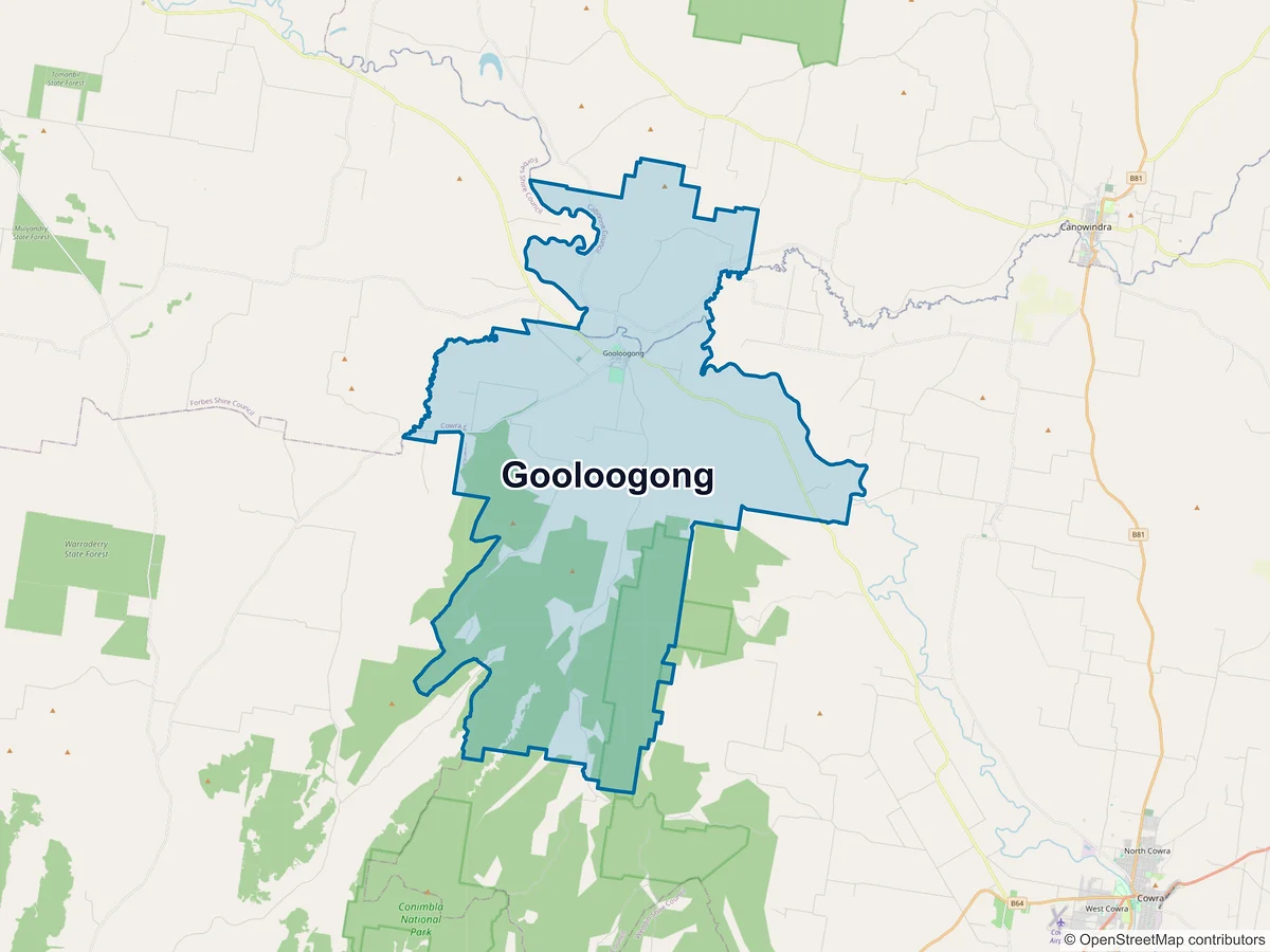 Map of Gooloogong, NSW, Australia