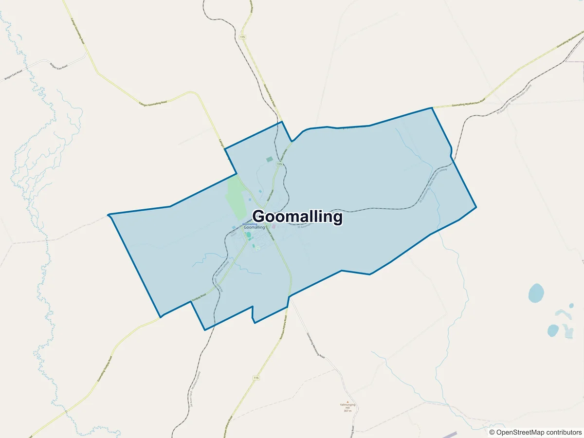 Map of Goomalling, WA, Australia