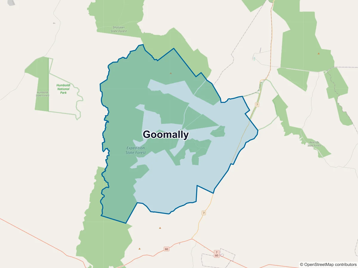 Map of Goomally, QLD, Australia