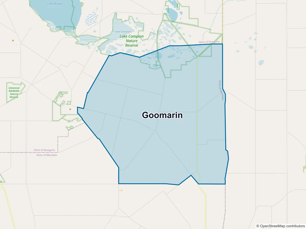 Map of Goomarin, WA, Australia