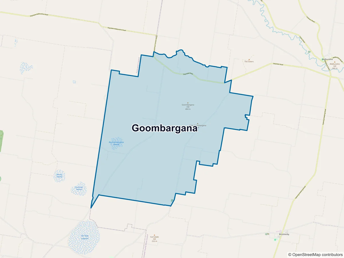 Map of Goombargana, NSW, Australia