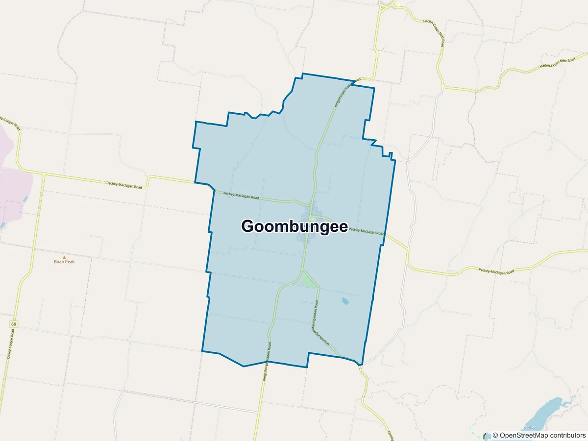 Map of Goombungee, QLD, Australia