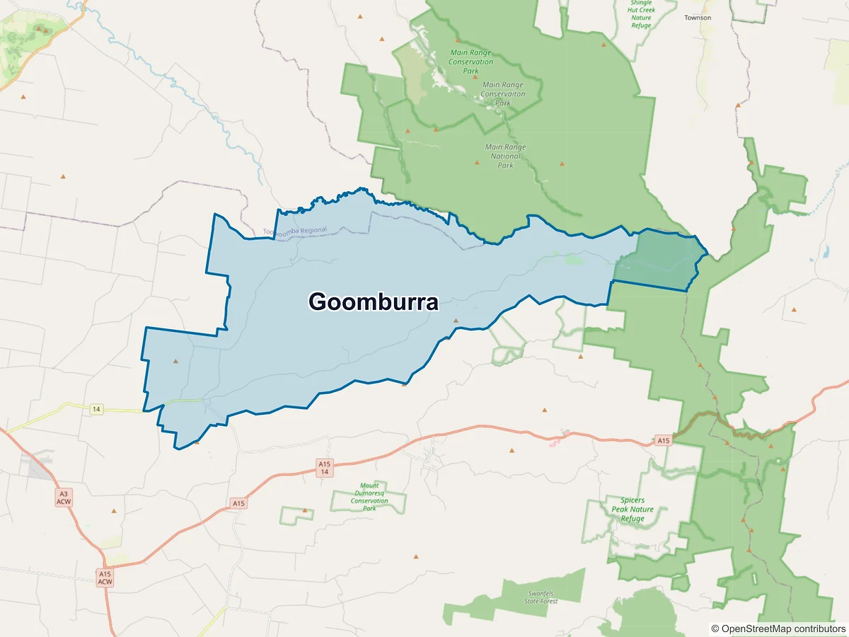Map of Goomburra, QLD, Australia