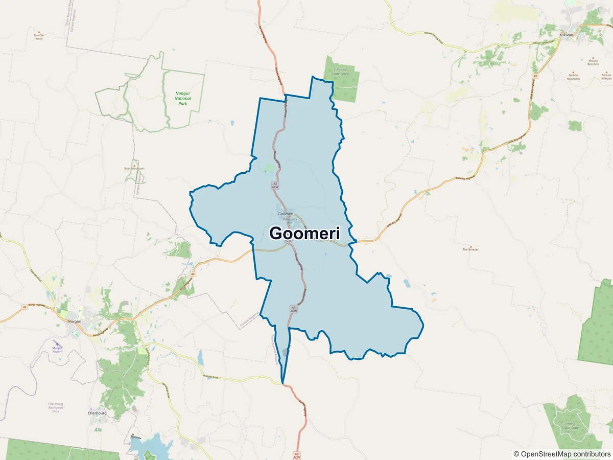 Map of Goomeri, QLD, Australia