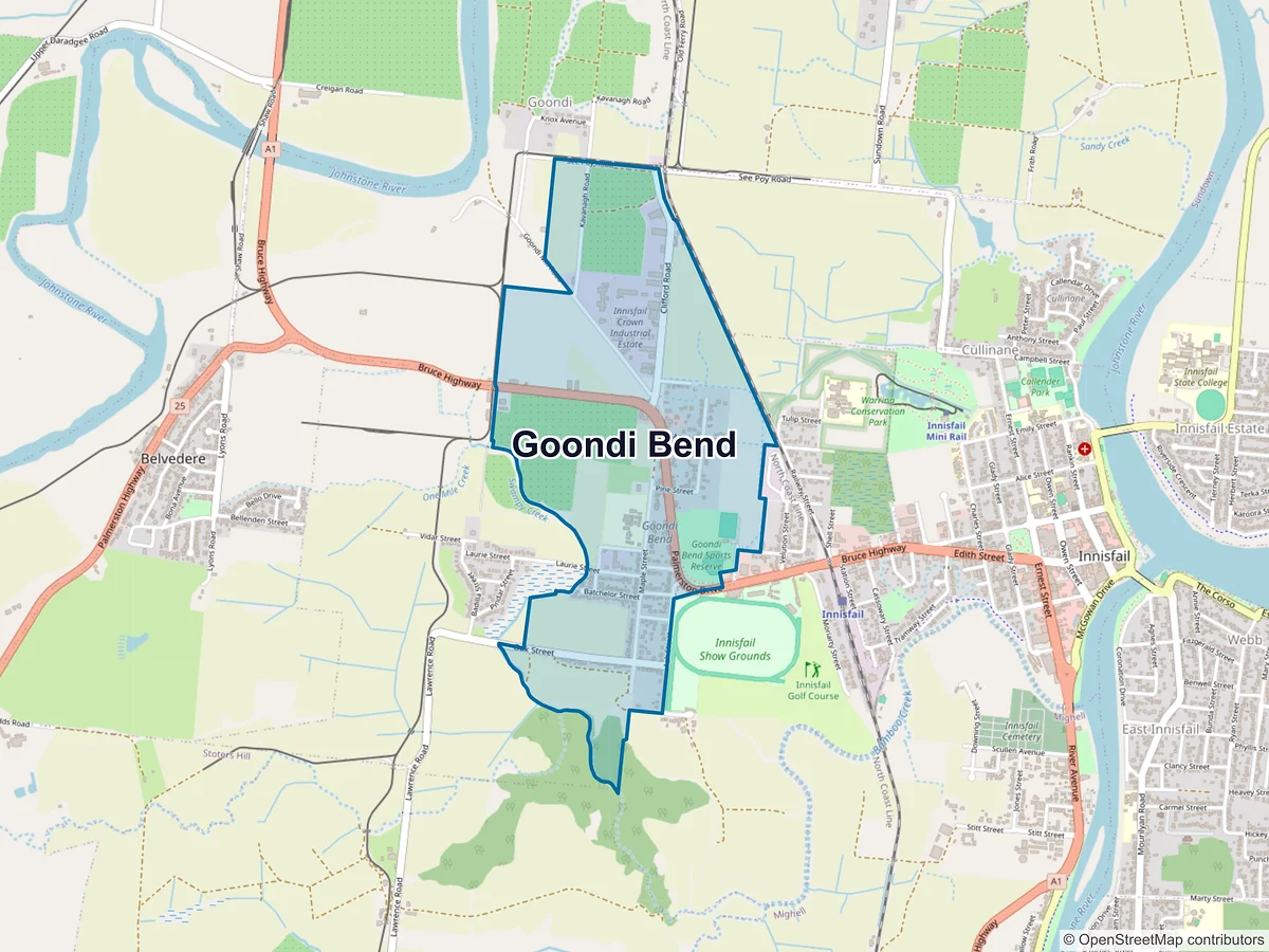 Map of Goondi Bend, QLD, Australia
