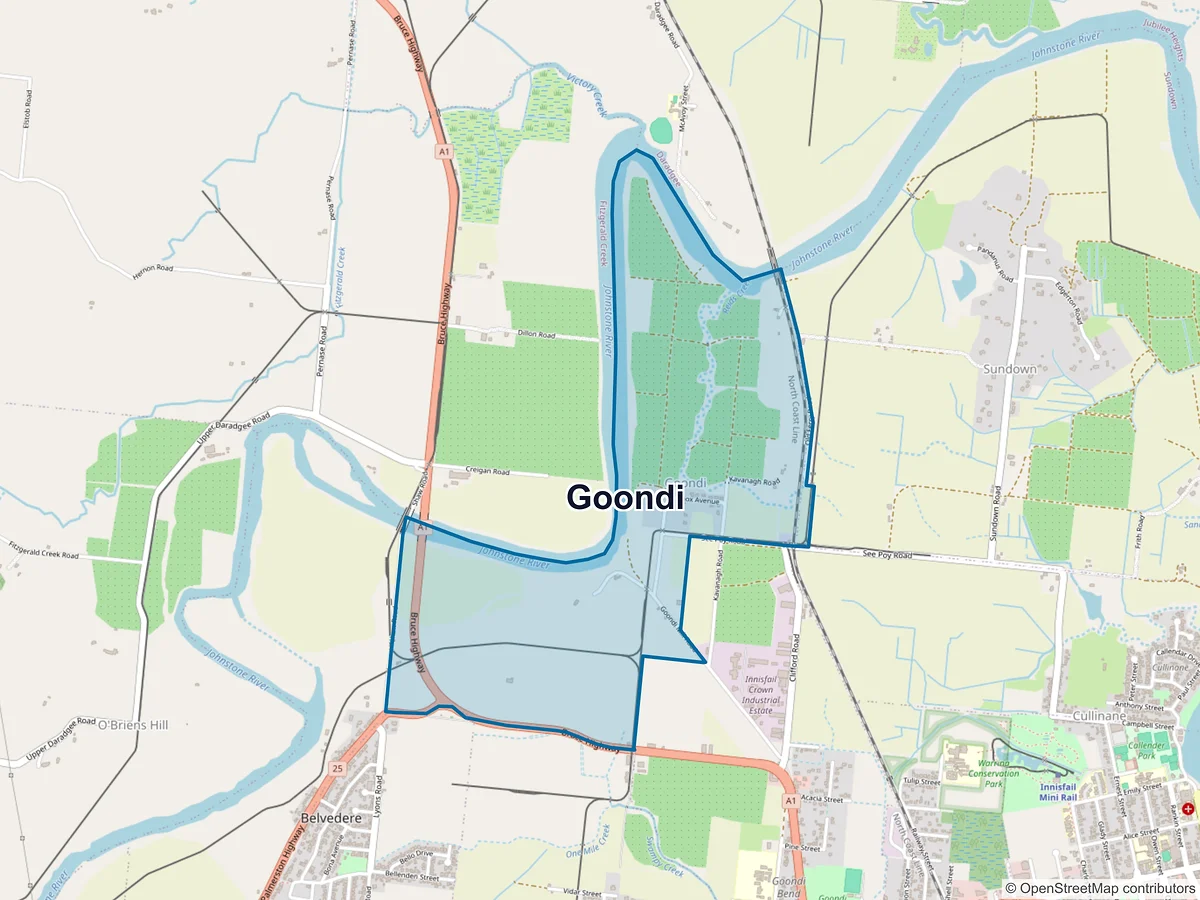 Map of Goondi, QLD, Australia