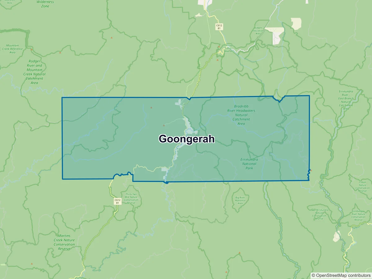 Map of Goongerah, VIC, Australia