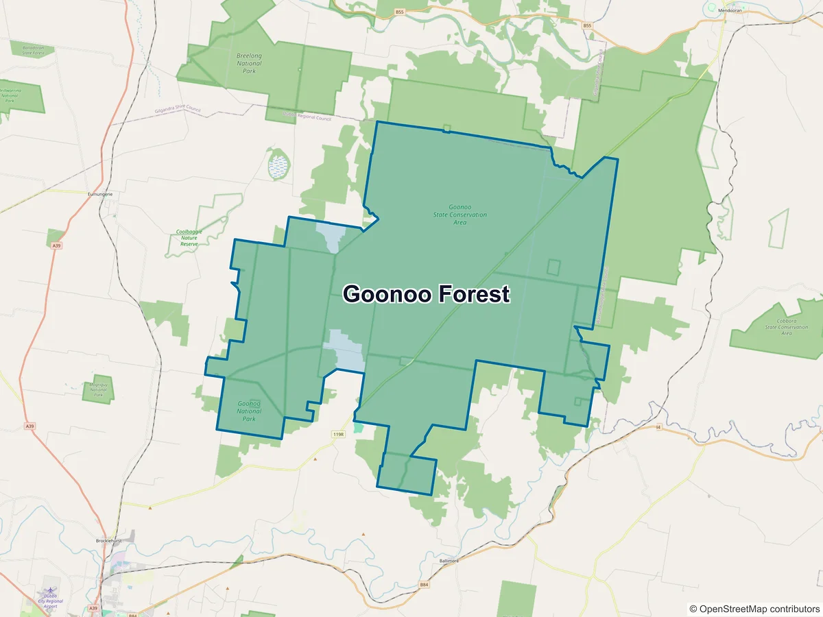 Map of Goonoo Forest, NSW, Australia